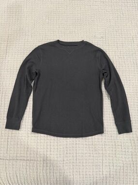 Hanes Men’s Black Long Sleeve Waffle Thermal Crewneck Sweater